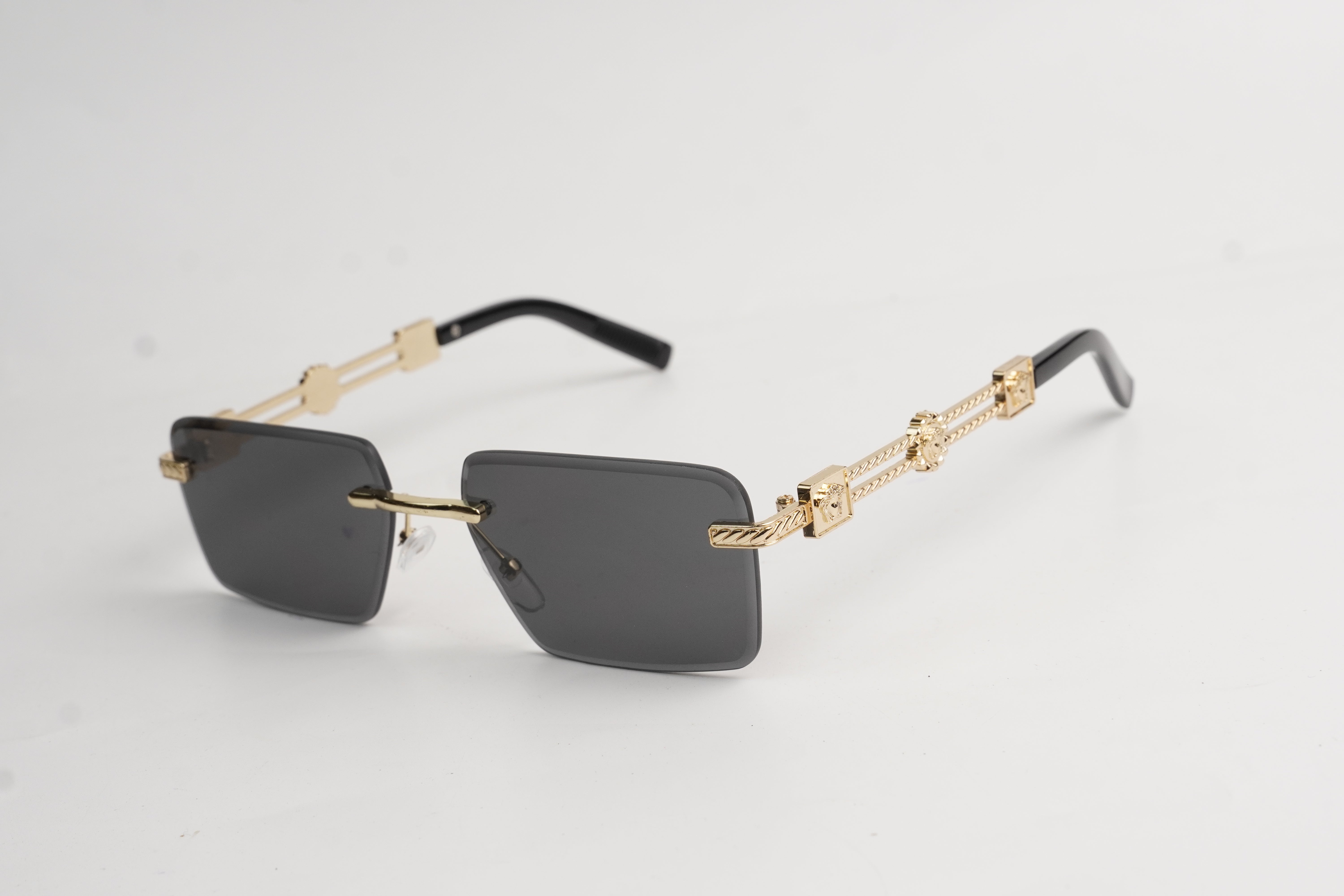 VERSACE-V1-Rimless-Rectangle-Metal-Sunglasses Secondary image