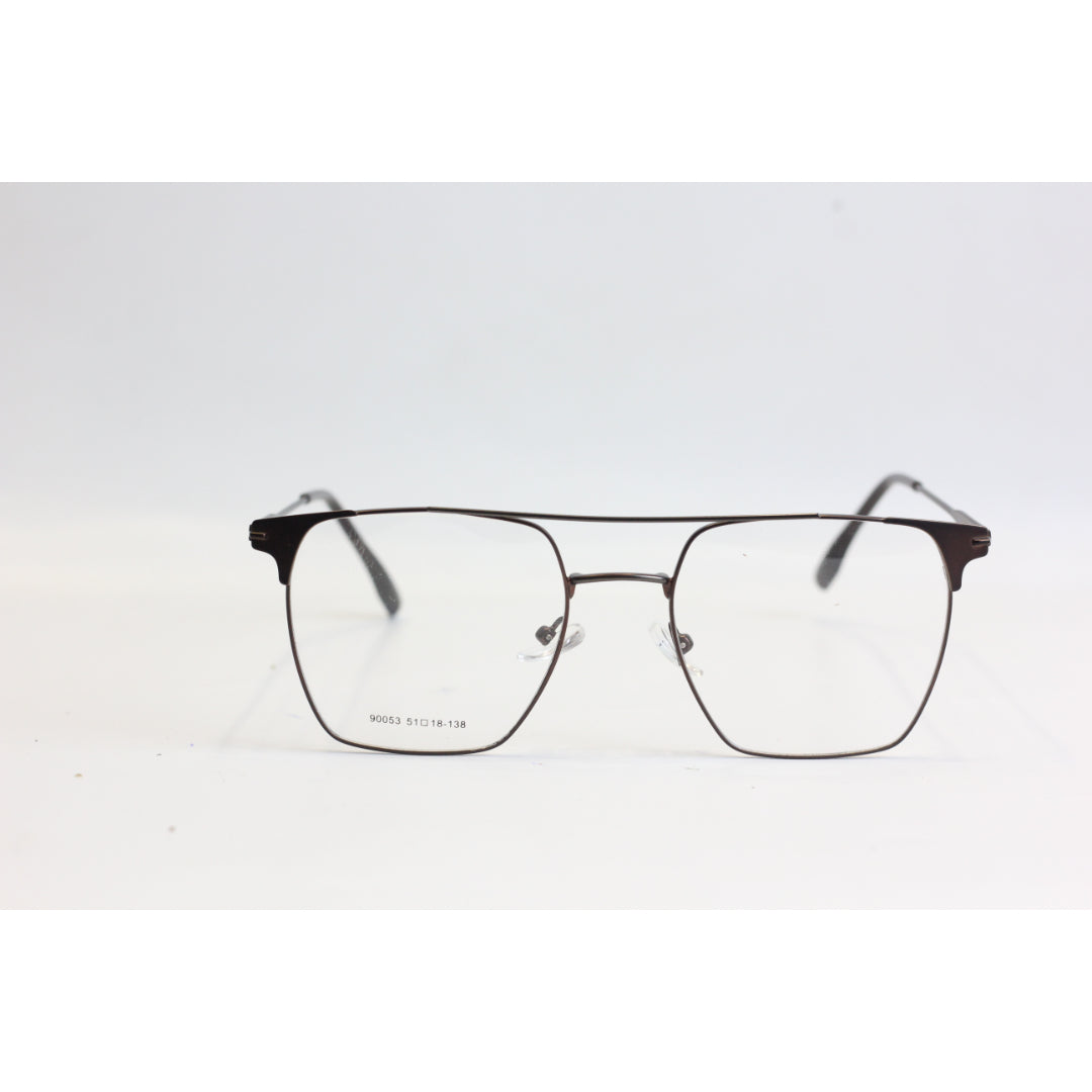 Specs-0019-Brown-Double Bridge square-Metal-Screen protection Secondary image